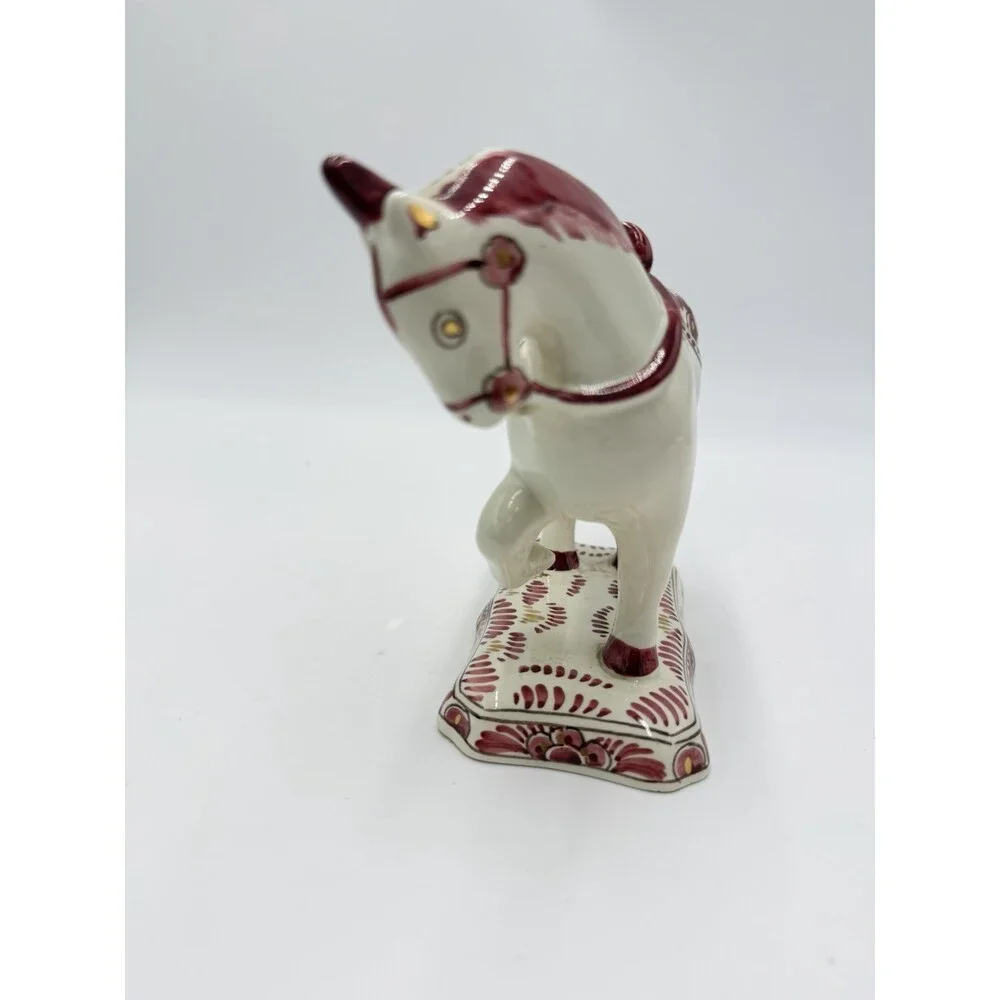 Rare Delft Holland ROOD RED VELSEN Pottery unicorn horse Figurine 809